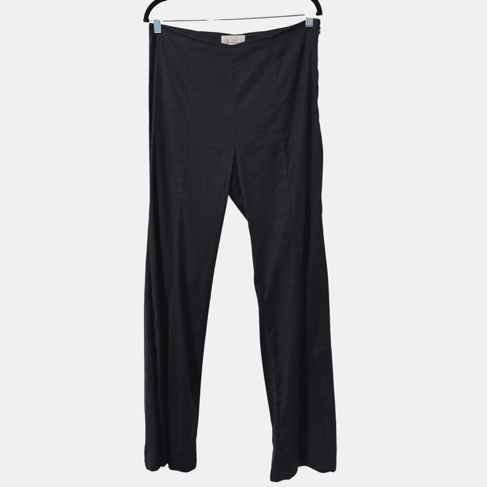 by Anthropologie Naomi Linen Blend High Rise Wide Leg Pants Sz 12 Black